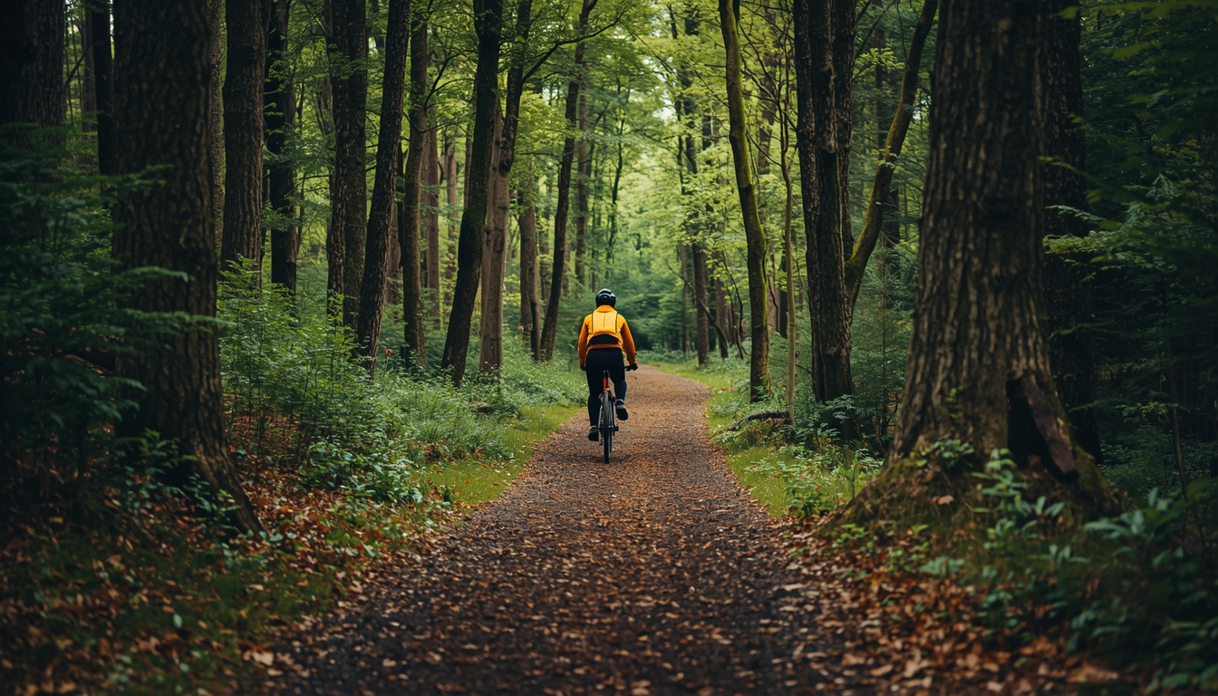 Jointswipeiu forest path ride for meditative cycling